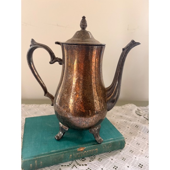 International Silver Co Other - Vintage I.S. Co Silver Plated Footed Coffee Pot Pineapple Finial Patina